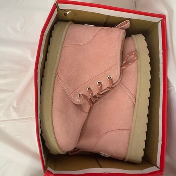 ocean + coast Women's Pink faux-suede lace-up ankle Boots, Size 10 (NEW) - Picture 7 of 7